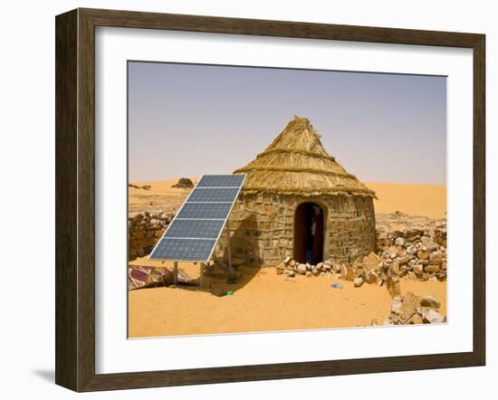 Traditional House With a Solar Panel in the Sahara Desert, Algeria, North Africa, Africa-Michael Runkel-Framed Photographic Print