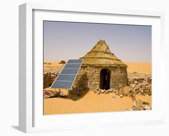 Traditional House With a Solar Panel in the Sahara Desert, Algeria, North Africa, Africa-Michael Runkel-Framed Photographic Print