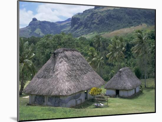 Traditional Houses, Bures, in the Last Old-Style Village, Fiji, South Pacific Islands-Anthony Waltham-Mounted Photographic Print