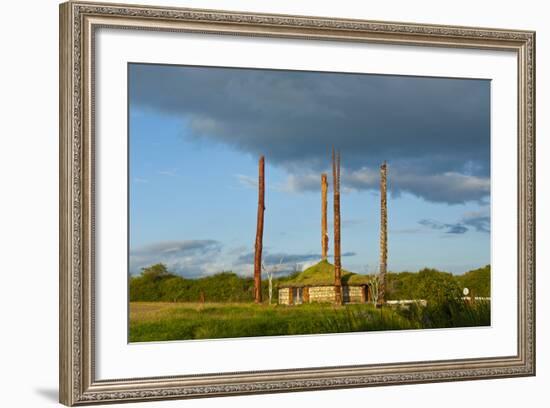 Traditional Hut with Piles on West Coast of Grand Terre, New Caledonia, Melanesia, South Pacific-Michael Runkel-Framed Photographic Print