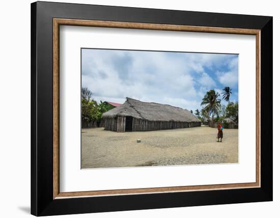 Traditional huts, Achutupu, San Blas Islands, Kuna Yala, Panama, Central America-Michael Runkel-Framed Photographic Print