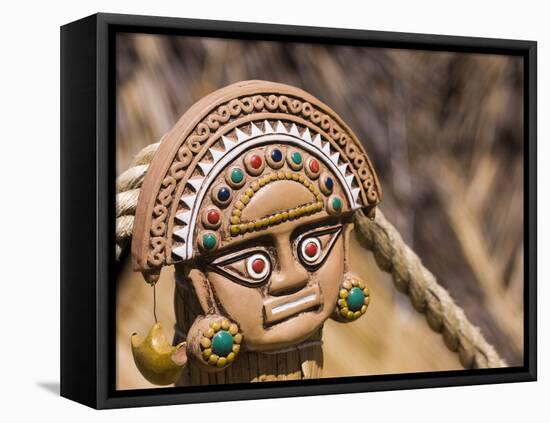 Traditional Inca Decorative Pottery, Lake Titicaca, Puno, Peru, South America-Ian Egner-Framed Premier Image Canvas