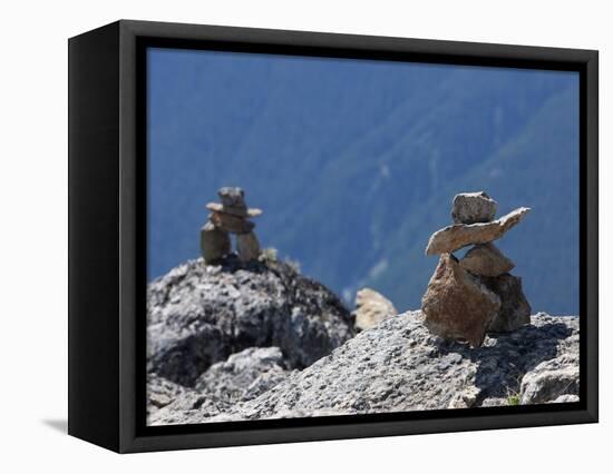 Traditional Inushuk Cairns at the Peak of Whistler Mountain, Whistler, British Columbia, Canada, No-Martin Child-Framed Premier Image Canvas