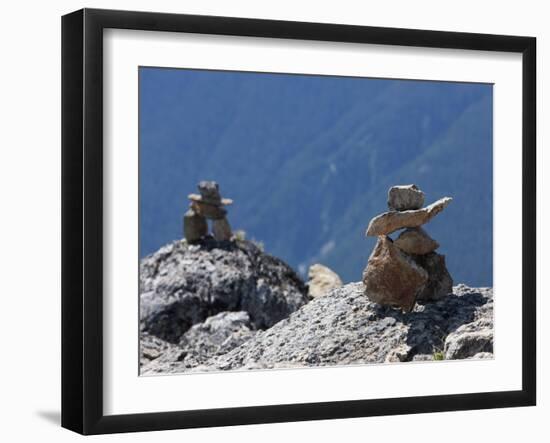 Traditional Inushuk Cairns at the Peak of Whistler Mountain, Whistler, British Columbia, Canada, No-Martin Child-Framed Photographic Print