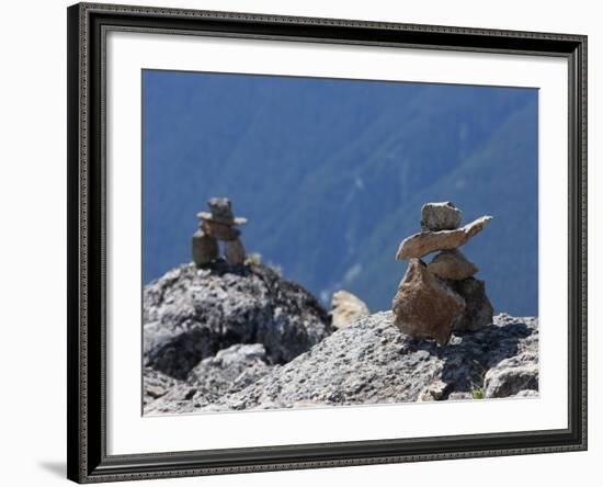 Traditional Inushuk Cairns at the Peak of Whistler Mountain, Whistler, British Columbia, Canada, No-Martin Child-Framed Photographic Print