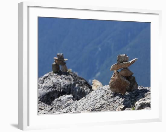 Traditional Inushuk Cairns at the Peak of Whistler Mountain, Whistler, British Columbia, Canada, No-Martin Child-Framed Photographic Print