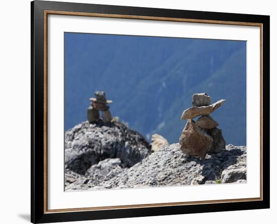 Traditional Inushuk Cairns at the Peak of Whistler Mountain, Whistler, British Columbia, Canada, No-Martin Child-Framed Photographic Print