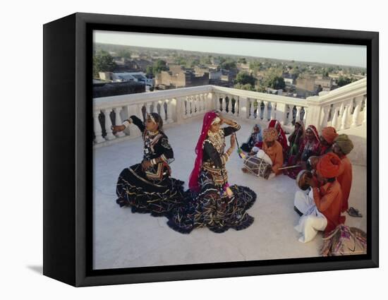 Traditional Kalbali Dance Troupe with Musicians, Rajasthan, India-John Henry Claude Wilson-Framed Premier Image Canvas