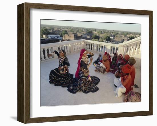 Traditional Kalbali Dance Troupe with Musicians, Rajasthan, India-John Henry Claude Wilson-Framed Photographic Print