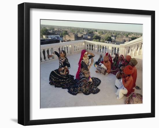 Traditional Kalbali Dance Troupe with Musicians, Rajasthan, India-John Henry Claude Wilson-Framed Photographic Print