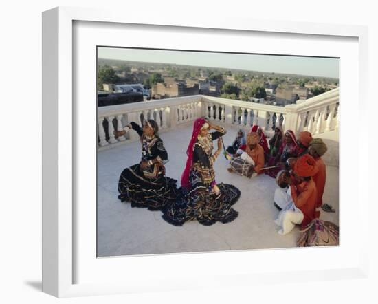 Traditional Kalbali Dance Troupe with Musicians, Rajasthan, India-John Henry Claude Wilson-Framed Photographic Print