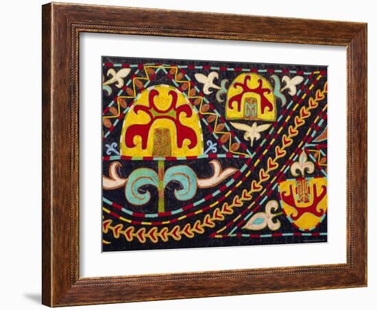 Traditional Kirghiz Embroidery, Kyrgystan, Central Asia-Upperhall Ltd-Framed Photographic Print