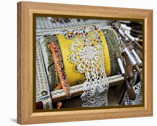 Traditional Lace Making, Le Puy En Velay, Haute-Loire, France, Europe-Peter Richardson-Framed Premier Image Canvas