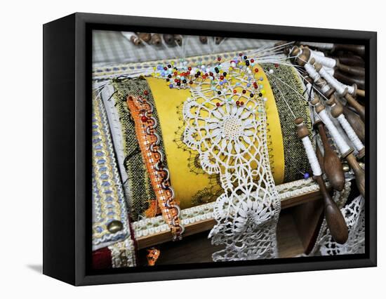 Traditional Lace Making, Le Puy En Velay, Haute-Loire, France, Europe-Peter Richardson-Framed Premier Image Canvas