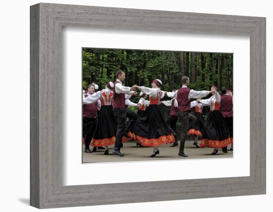 Traditional Latvian Folk Dancing, Near Riga, Baltic States-Gary Cook-Framed Photographic Print