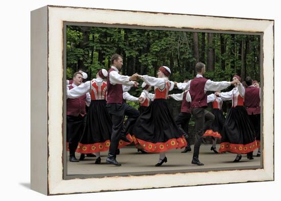 Traditional Latvian Folk Dancing, Near Riga, Baltic States-Gary Cook-Framed Premier Image Canvas