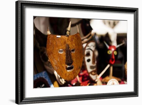 Traditional Mask Stall in Praca Do Rossio, Lisbon, Portugal-Ben Pipe-Framed Photographic Print