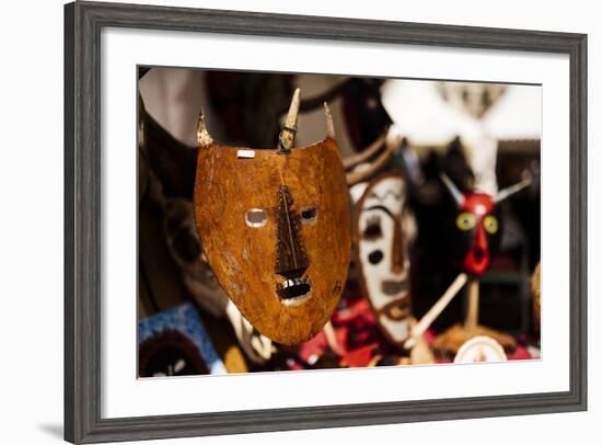 Traditional Mask Stall in Praca Do Rossio, Lisbon, Portugal-Ben Pipe-Framed Photographic Print