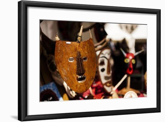 Traditional Mask Stall in Praca Do Rossio, Lisbon, Portugal-Ben Pipe-Framed Photographic Print