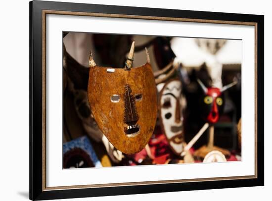 Traditional Mask Stall in Praca Do Rossio, Lisbon, Portugal-Ben Pipe-Framed Photographic Print