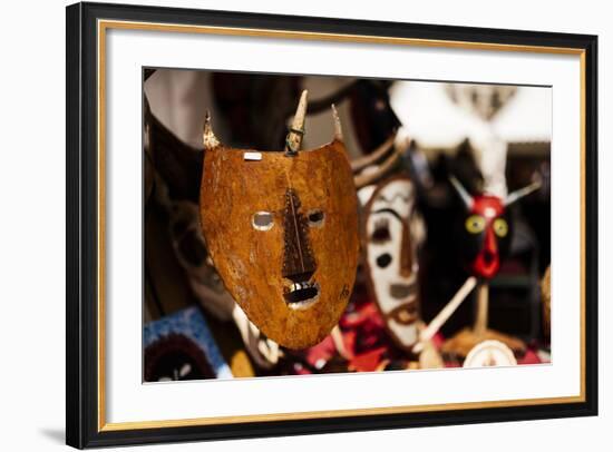 Traditional Mask Stall in Praca Do Rossio, Lisbon, Portugal-Ben Pipe-Framed Photographic Print