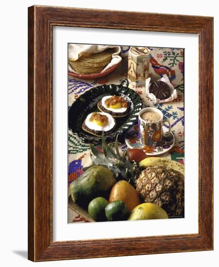 Traditional Mexican Breakfast: Fried Tortillas, Chocolate, Huevos Rancheros and Fresh Fruit-John Dominis-Framed Photographic Print