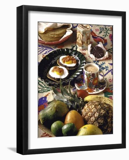 Traditional Mexican Breakfast: Fried Tortillas, Chocolate, Huevos Rancheros and Fresh Fruit-John Dominis-Framed Photographic Print