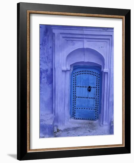 Traditional Moorish-styled Blue Door, Morocco-Merrill Images-Framed Photographic Print