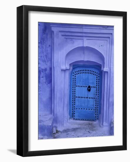 Traditional Moorish-styled Blue Door, Morocco-Merrill Images-Framed Photographic Print