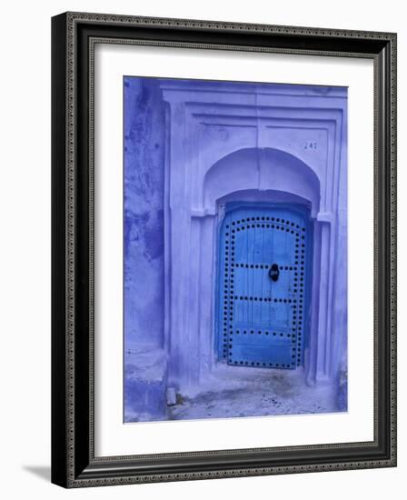 Traditional Moorish-styled Blue Door, Morocco-Merrill Images-Framed Photographic Print