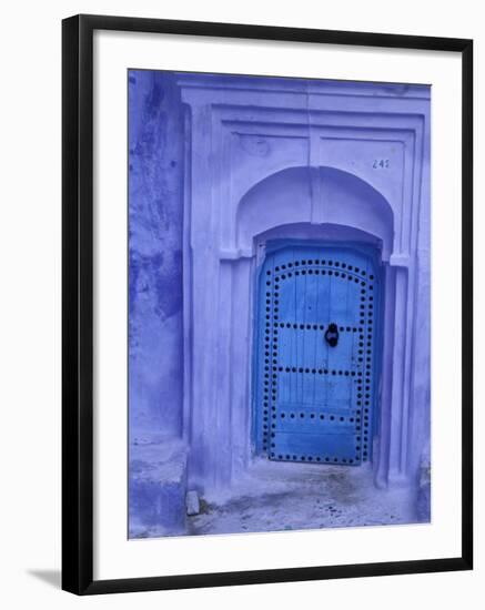 Traditional Moorish-styled Blue Door, Morocco-Merrill Images-Framed Photographic Print