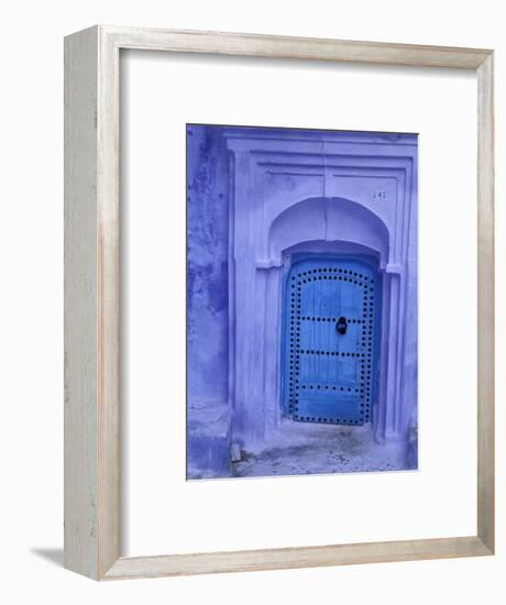 Traditional Moorish-styled Blue Door, Morocco-Merrill Images-Framed Photographic Print