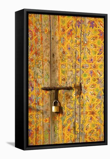 Traditional Moroccan Decorative Door, Rabat, Morocco, North Africa-Neil Farrin-Framed Premier Image Canvas