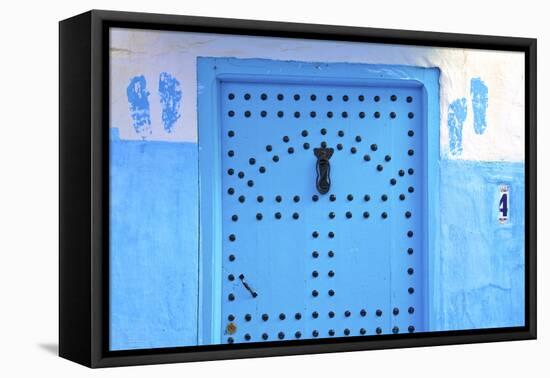 Traditional Moroccan Decorative Door, Rabat, Morocco, North Africa-Neil Farrin-Framed Premier Image Canvas