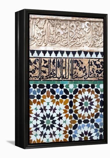 Traditional Moroccan Zallij Tile Work in the Ben Youssef Medersa-Martin Child-Framed Premier Image Canvas