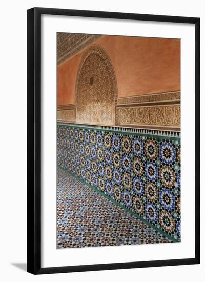 Traditional Moroccan Zallij Tile Work in the Ben Youssef Medersa-Martin Child-Framed Photographic Print