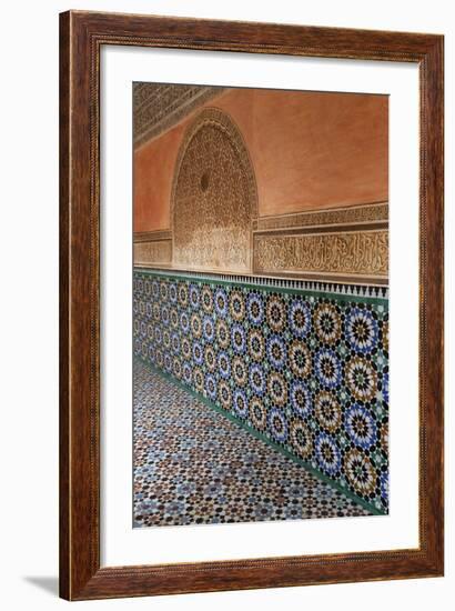 Traditional Moroccan Zallij Tile Work in the Ben Youssef Medersa-Martin Child-Framed Photographic Print