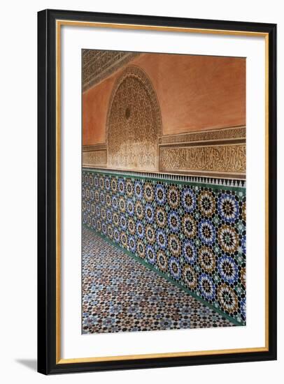 Traditional Moroccan Zallij Tile Work in the Ben Youssef Medersa-Martin Child-Framed Photographic Print