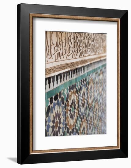 Traditional Moroccan Zallij Tile Work in the Ben Youssef Medersa-Martin Child-Framed Photographic Print