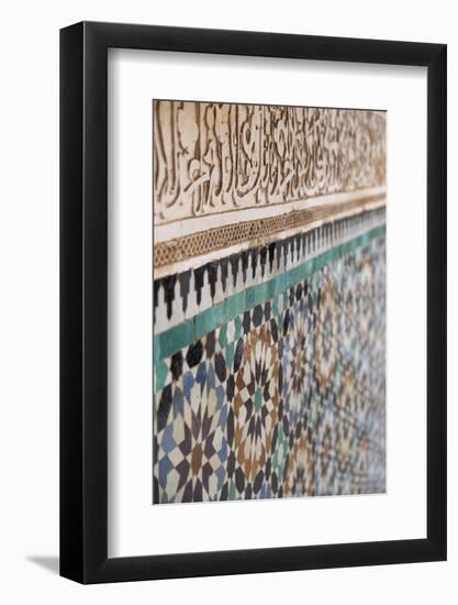 Traditional Moroccan Zallij Tile Work in the Ben Youssef Medersa-Martin Child-Framed Photographic Print