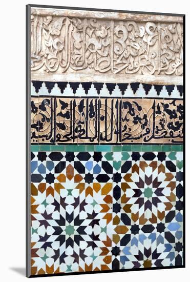 Traditional Moroccan Zallij Tile Work in the Ben Youssef Medersa-Martin Child-Mounted Photographic Print