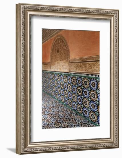 Traditional Moroccan Zallij Tile Work in the Ben Youssef Medersa-Martin Child-Framed Photographic Print