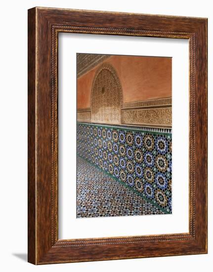 Traditional Moroccan Zallij Tile Work in the Ben Youssef Medersa-Martin Child-Framed Photographic Print