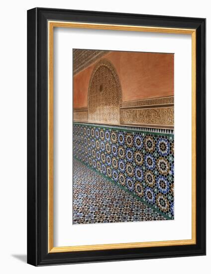 Traditional Moroccan Zallij Tile Work in the Ben Youssef Medersa-Martin Child-Framed Photographic Print