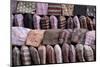 Traditional Nepalese Hats on Sale on a Market Stall in Kathmandu, Nepal, Asia-John Woodworth-Mounted Photographic Print