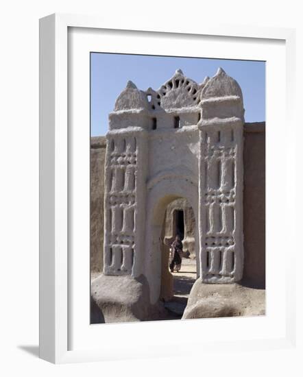 Traditional Nubian Architecture at a Gate in the Village of Qubbat Selim-Nigel Pavitt-Framed Photographic Print