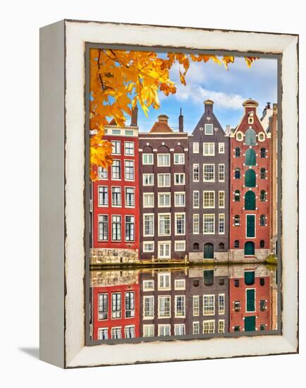 Traditional Old Buildings in Amsterdam, the Netherlands-sborisov-Framed Premier Image Canvas