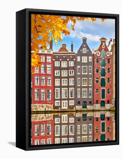 Traditional Old Buildings in Amsterdam, the Netherlands-sborisov-Framed Premier Image Canvas