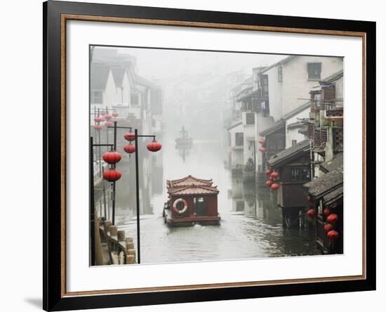 Traditional Old Riverside Houses in Shantang Water Town, Suzhou, Jiangsu Province, China-Kober Christian-Framed Photographic Print