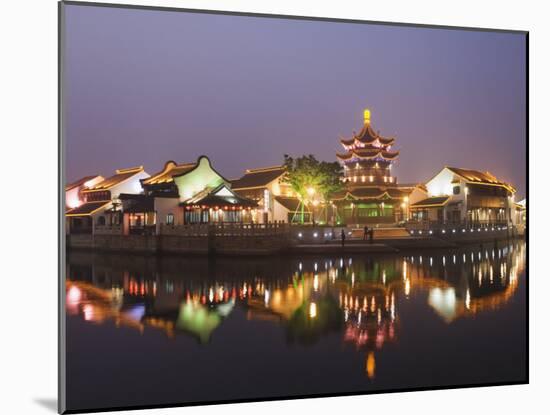 Traditional Old Riverside Houses in Shantang Water Town, Suzhou, Jiangsu Province, China-Kober Christian-Mounted Photographic Print